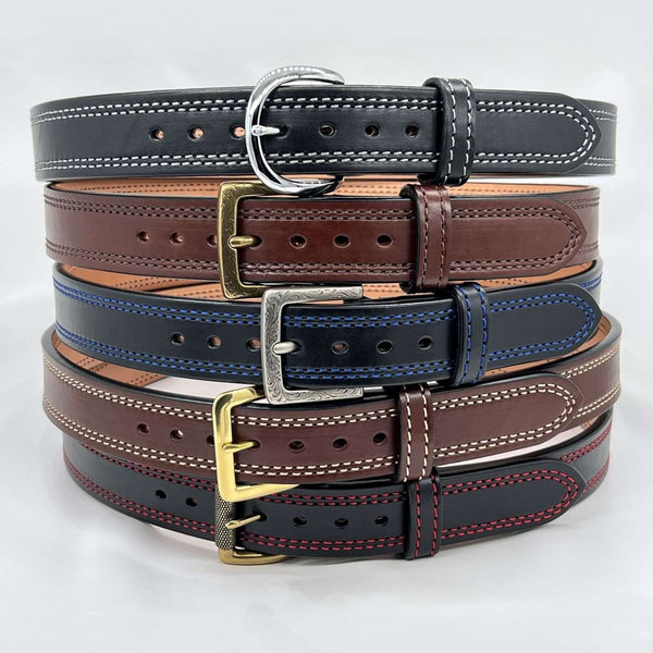 Bullhide Gunbelts by Beltman - New Thread Colors!  Quick Ship Double Stitched 1.5" Wide Dual-Layer