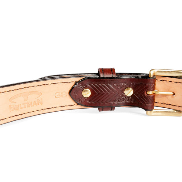Cordovan 1.5” Western Concho Embossed Bullhide Concealed Carry Gun Belt By Beltman With Square Brass Buckle