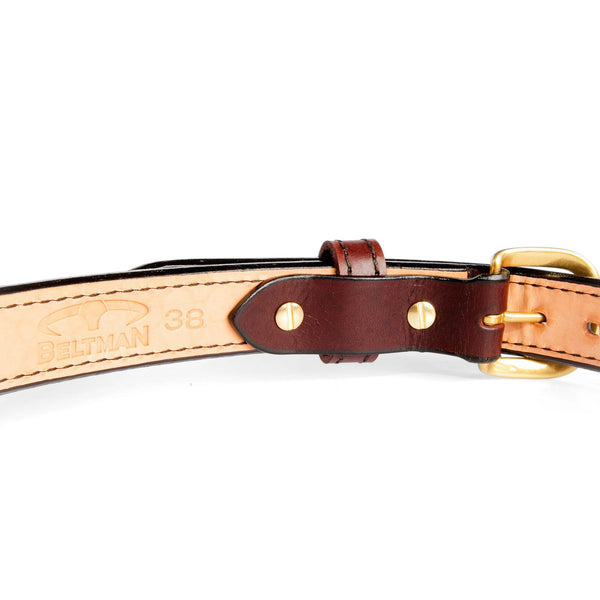 Cordovan 1.25" Bullhide Concealed Carry Gun Belt By Beltman With Round Brass Buckle