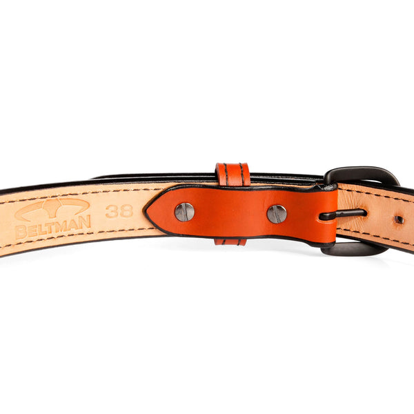 Tan 1.25" Bullhide Concealed Carry Gun Belt By Beltman With Round Gunmetal Black Buckle