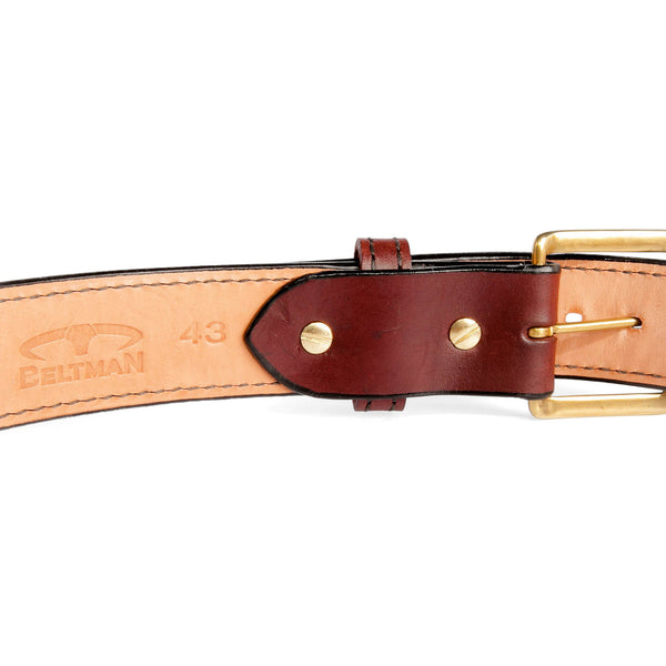 Cordovan 1.75” Bullhide Concealed Carry Gun Belt By Beltman With Square Brass Buckle