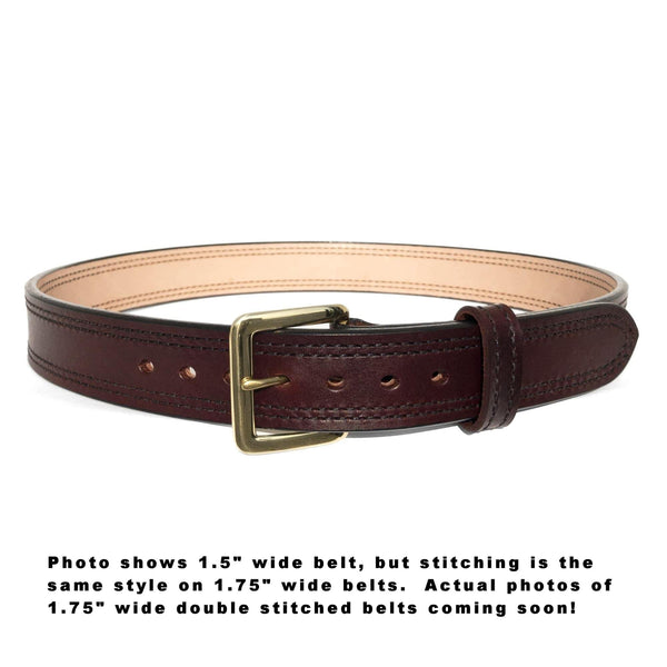 Cordovan 1.75" Wide Double Stitched Dual-Layer Bullhide Gunbelt