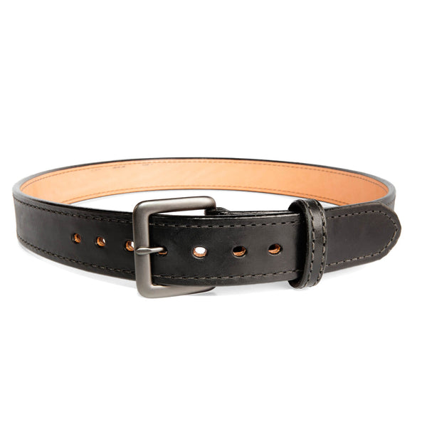 Beltman 1.5" Wide Horsehide Over Bullhide Gunbelt In Black With Square Gunmetal Black Buckle