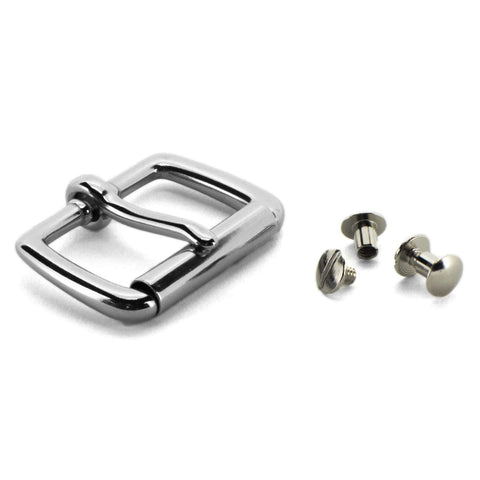 Stainless Steel Roller Buckle with Chicago Screws for gun belts