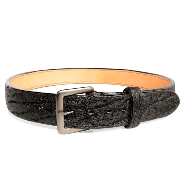 Beltman 1.75" Wide Elephant Over Bullhide Gunbelt In Black With Square Gunmetal Black Buckle