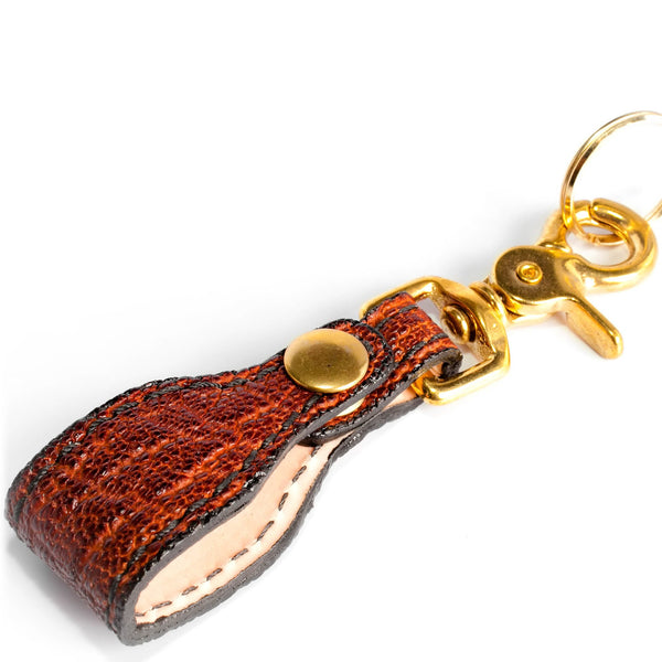 Cognac Elephant Key Hanger With Brass Hardware