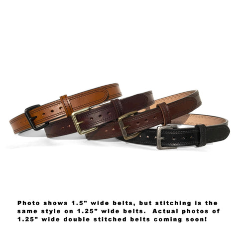 Beltman Double Stitched 1.25" Wide Dual-Layer Bullhide Gunbelts