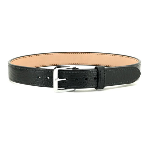 Beltman 1.75" Wide Shrunken American Bison Over Bullhide Gunbelt In Black With Square Chrome Buckle